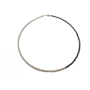 Κολιέ μαργαριτάρι-αιματίτη 