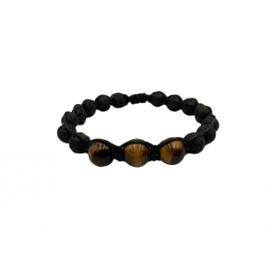 Βραχιόλι λάβα-μάτι τίγρης