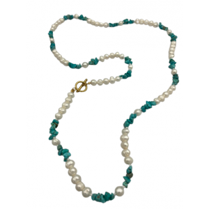 Κολιέ μαργαριτάρι-τουρκουάζ