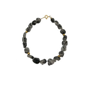 Βραχιόλι χαλαζία με τουρμαλίνη