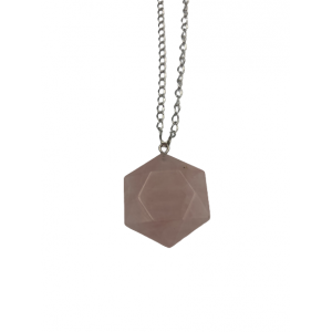 Εξάγωνο κρεμαστό ροζ χαλαζία