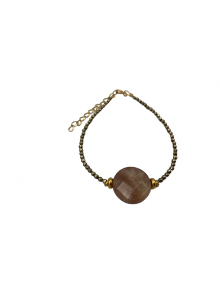 Βραχιόλι αιματίτη με ηλιόλιθο